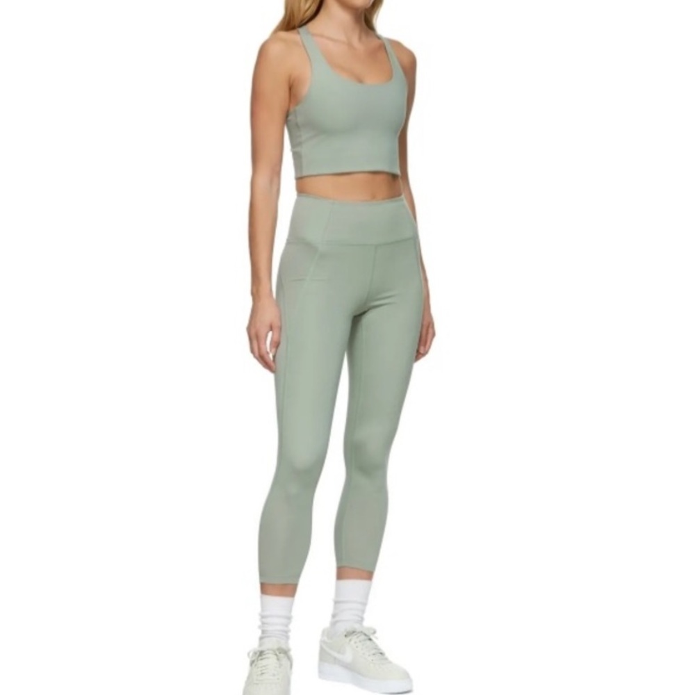 Girlfriend Collective Agave Leggings and Paloma Bra Set
